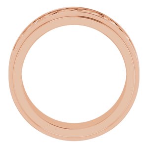 10k Yellow Or White Or Rose Gold Double Stepped-Edge Sculptural Flat Band
