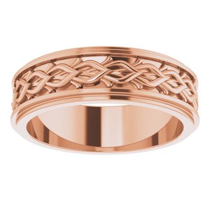 14k Yellow Or White Or Rose Gold Double Stepped-Edge Sculptural Flat Band