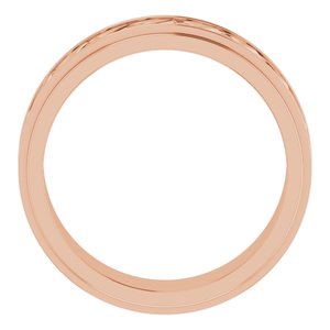 18k Yellow Or White Or Rose Gold Double Stepped-Edge Sculptural Flat Band