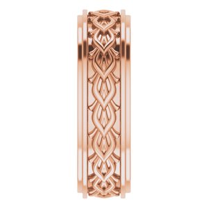 10k Yellow Or White Or Rose Gold Double Stepped-Edge Sculptural Flat Band