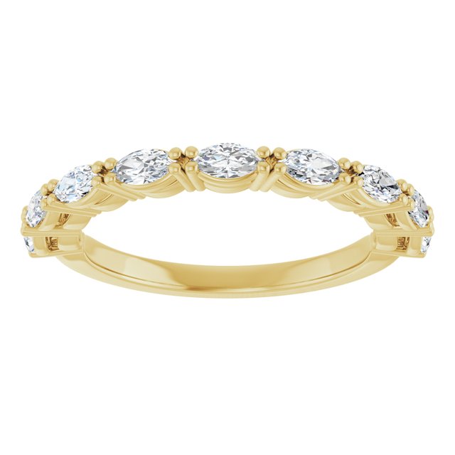 14K Yellow Or White Gold Marquise 4 X 2 Mm Polished 5/8 Ctw Lab-Grown Diamond Anniversary Band