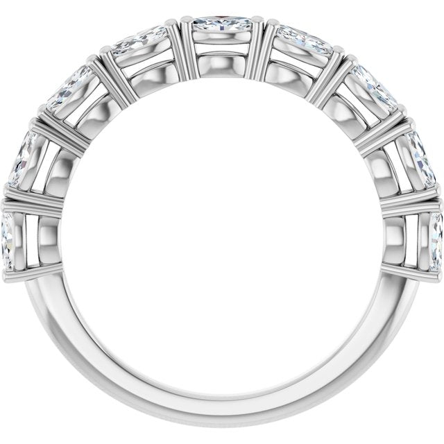 14K Yellow Or White Gold Marquise 4 X 2 Mm Polished 5/8 Ctw Lab-Grown Diamond Anniversary Band
