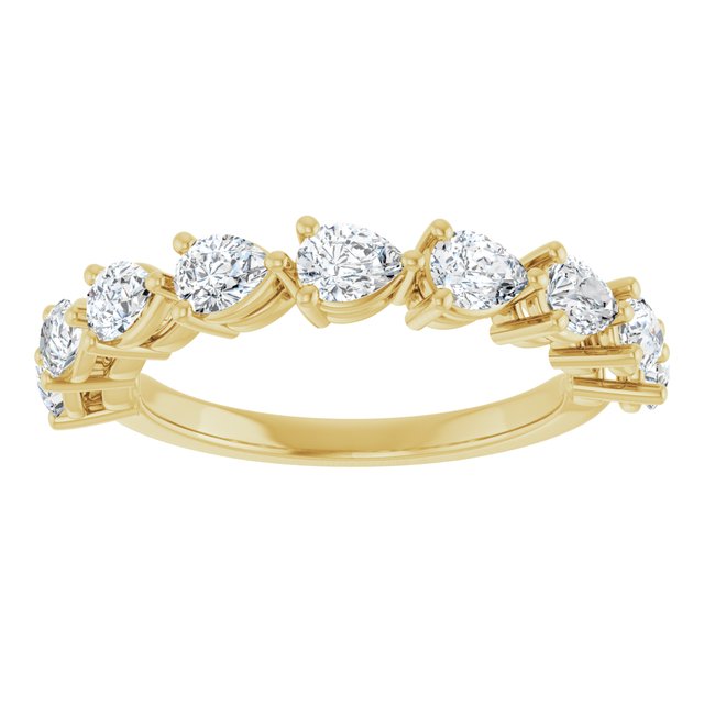 14K Yellow Or White Gold Pear 4 X 3 Mm Polished 1 1/4 Ctw Lab-Grown Diamond Anniversary Band