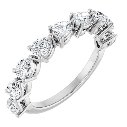14K Yellow Or White Gold Pear 4 X 3 Mm Polished 1 1/4 Ctw Lab-Grown Diamond Anniversary Band
