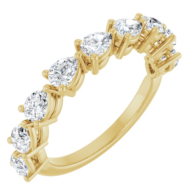 14K Yellow Or White Gold Pear 4 X 3 Mm Polished 1 1/4 Ctw Lab-Grown Diamond Anniversary Band