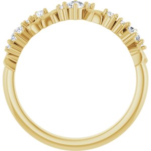 14K Yellow Gold 1/4 CTW Natural Diamond Floral Inspired Anniversary Band Size 7