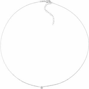 14K White Gold Round 4Mm G-H I1 1/4 Ctw Natural Diamond Ultra-Lightweight Solitaire Adjustable Necklace, Length: 18 In