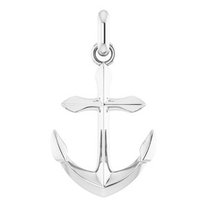 Sterling Silver 23 X 15.5 Mm Polished Anchor Pendant