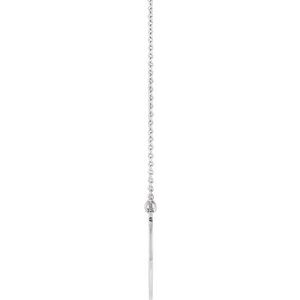14K White Gold 20 X 20 Mm 16 In Polished Engravable Necklace