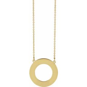 14K Yellow Gold 20 X 20 Mm 16 In Polished Engravable Necklace