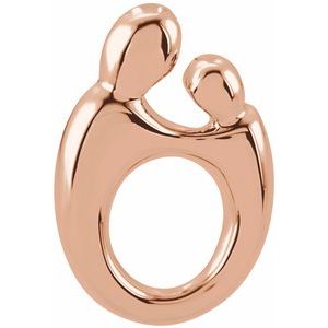 14K Rose Gold 14.5 X 9.8 Mm Polished Mother  And Child Pendant