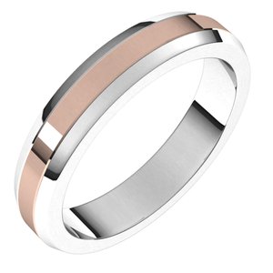 14K Yellow Or White Or Rose Gold Beveled-Edge Flat Band