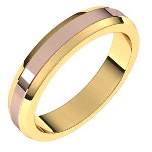 14K Yellow Or White Or Rose Gold Beveled-Edge Flat Band