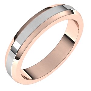 14K Yellow Or White Or Rose Gold Beveled-Edge Flat Band