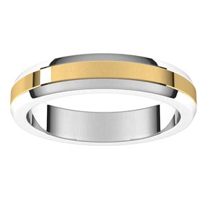 14K Yellow Or White Or Rose Gold Beveled-Edge Flat Band