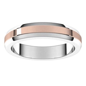 14K Yellow Or White Or Rose Gold Beveled-Edge Flat Band