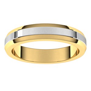 14K Yellow Or White Or Rose Gold Beveled-Edge Flat Band