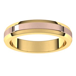 14K Yellow Or White Or Rose Gold Beveled-Edge Flat Band