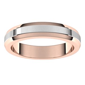 14K Yellow Or White Or Rose Gold Beveled-Edge Flat Band