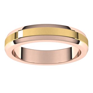 14K Yellow Or White Or Rose Gold Beveled-Edge Flat Band
