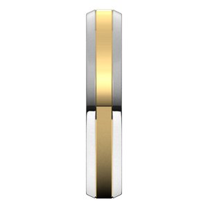 14K Yellow Or White Or Rose Gold Beveled-Edge Flat Band