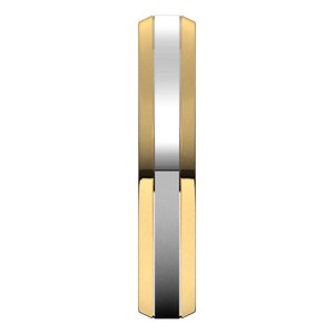 14K Yellow Or White Or Rose Gold Beveled-Edge Flat Band