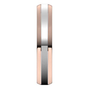 14K Yellow Or White Or Rose Gold Beveled-Edge Flat Band