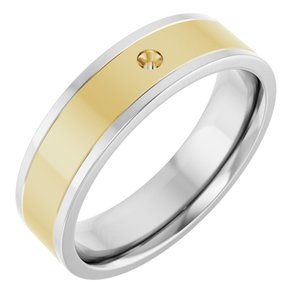 14K White/Yellow Gold 6 Mm Polished Flat Band Size 10