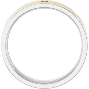 14K White/Yellow Gold 6 Mm Polished Flat Band Size 10