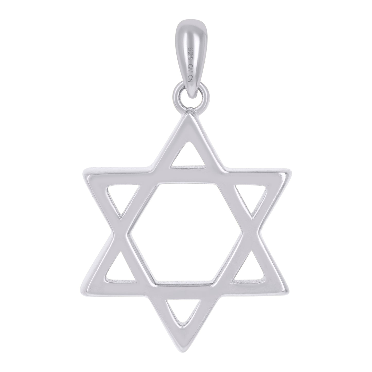 Sterling Silver Unisex Star Of David Religious Symbol Charm Pendant
