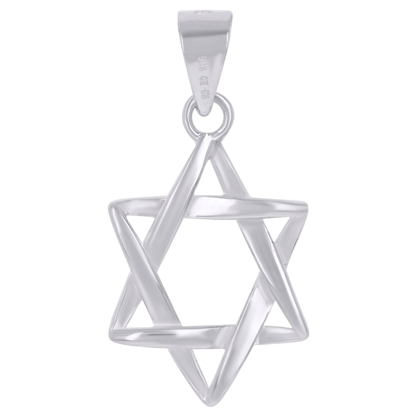 Sterling Silver Unisex Star Of David Religious Symbol Charm Pendant