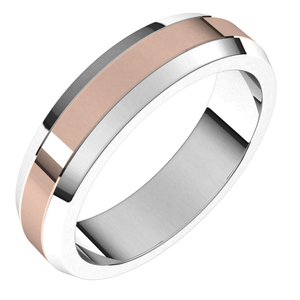 14K Yellow Or White Or Rose Gold Beveled-Edge Flat Band