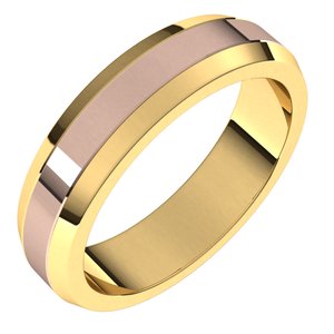 14K Yellow Or White Or Rose Gold Beveled-Edge Flat Band
