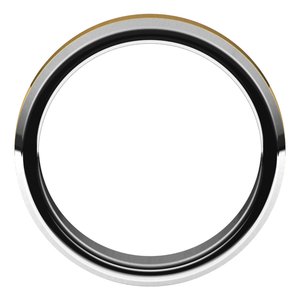 14K White/Yellow Gold 5 Mm Beveled Edge Band Size 11
