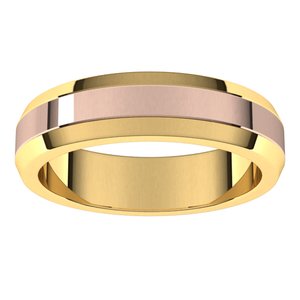 14K Yellow Or White Or Rose Gold Beveled-Edge Flat Band