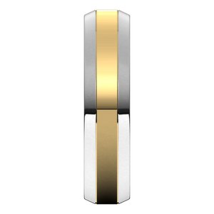 14K Yellow Or White Or Rose Gold Beveled-Edge Flat Band