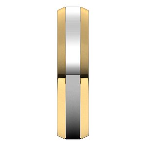 14K Yellow Or White Or Rose Gold Beveled-Edge Flat Band