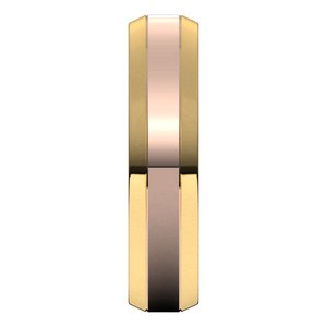 14K Yellow Or White Or Rose Gold Beveled-Edge Flat Band