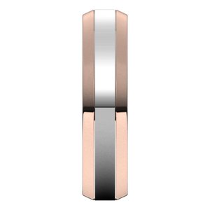 14K Yellow Or White Or Rose Gold Beveled-Edge Flat Band