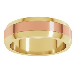 14K Yellow Or White Or Rose Gold Beveled-Edge Flat Band