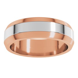 14K Yellow Or White Or Rose Gold Beveled-Edge Flat Band