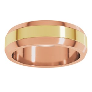 14K Yellow Or White Or Rose Gold Beveled-Edge Flat Band
