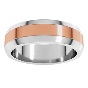 14K Yellow Or White Or Rose Gold Beveled-Edge Flat Band