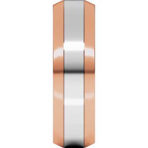 14K Yellow Or White Or Rose Gold Beveled-Edge Flat Band