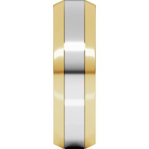 14K Yellow Or White Or Rose Gold Beveled-Edge Flat Band