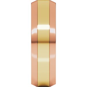 14K Yellow Or White Or Rose Gold Beveled-Edge Flat Band