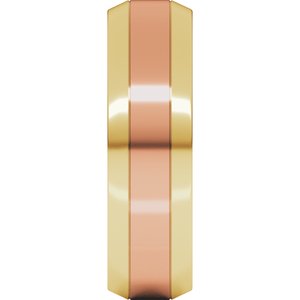14K Yellow Or White Or Rose Gold Beveled-Edge Flat Band