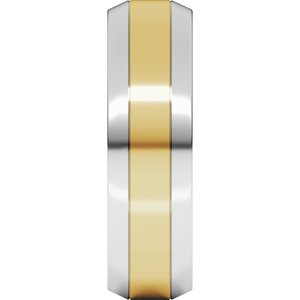 14K Yellow Or White Or Rose Gold Beveled-Edge Flat Band