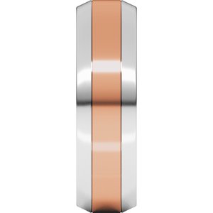 14K Yellow Or White Or Rose Gold Beveled-Edge Flat Band