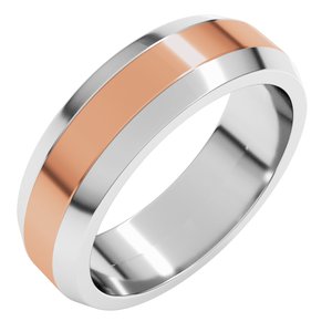 14K Yellow Or White Or Rose Gold Beveled-Edge Flat Band